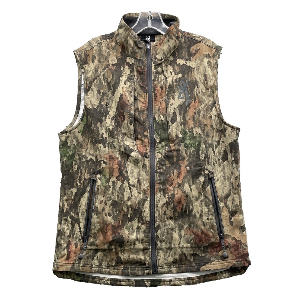 Browning Hunting Vest Mens Small Camo Outdoor A-Tacs Vented Performance Workwear